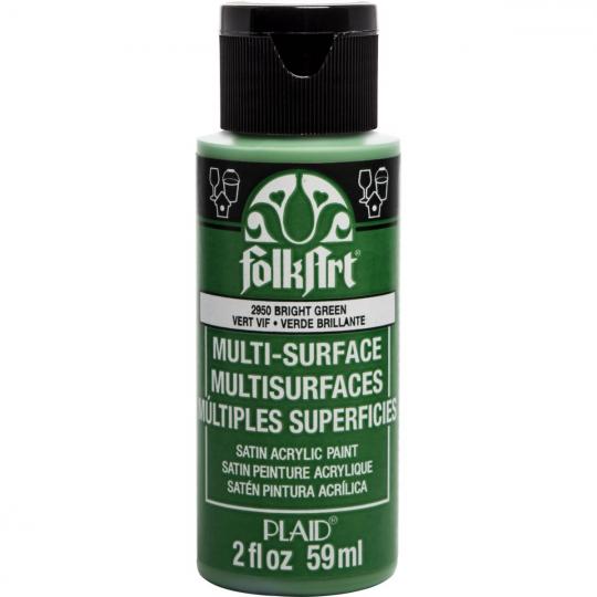 Plaid Folkart - Multi-Surface Satin Acrylfarbe - 59ml paint bright green / Hellgrün