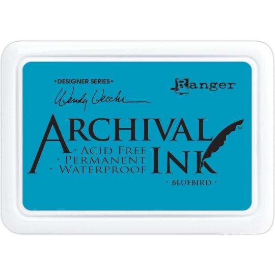 Ranger Archival Ink Stempelkissen - Feinkontur/Wasserfest Bluebird Türkis