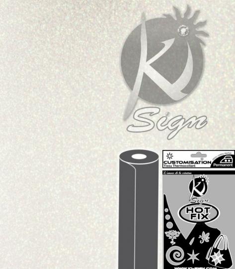 Ki-Sign Bügeltransfer Folie 15 x 20cm - Glitter - weiß