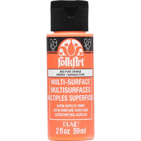 Plaid Folkart - Multi-Surface Satin Acrylfarbe - 59ml pure orange / Orange