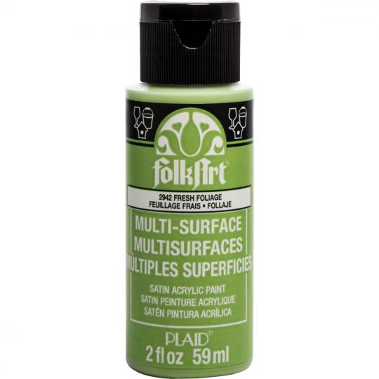 Plaid Folkart - Multi-Surface Satin Acrylfarbe - 59ml fresh foliage / Laubgrün