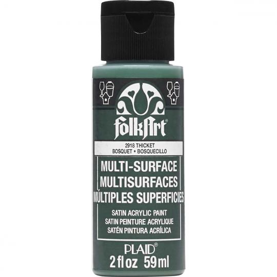 Plaid Folkart - Multi-Surface Satin Acrylfarbe - 59ml thicket / Dunkelgrün
