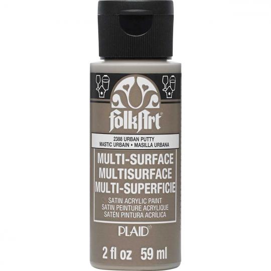 Plaid Folkart - Multi-Surface Satin Acrylfarbe - 59ml urban putty / Braun