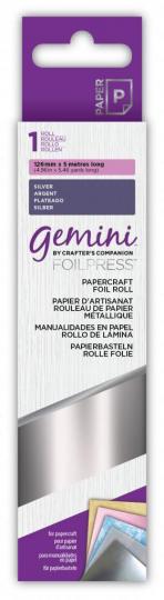 Gemini FOILPRESS Papercraft Heißfolienstempel Folie 12,6 x 500cm Silber