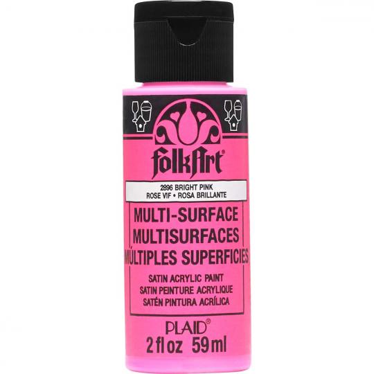 Plaid Folkart - Multi-Surface Satin Acrylfarbe - 59ml paint bright pink / Helles Pink
