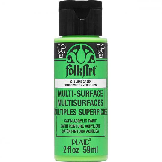 Plaid Folkart - Multi-Surface Satin Acrylfarbe - 59ml lime green / Lindgrün