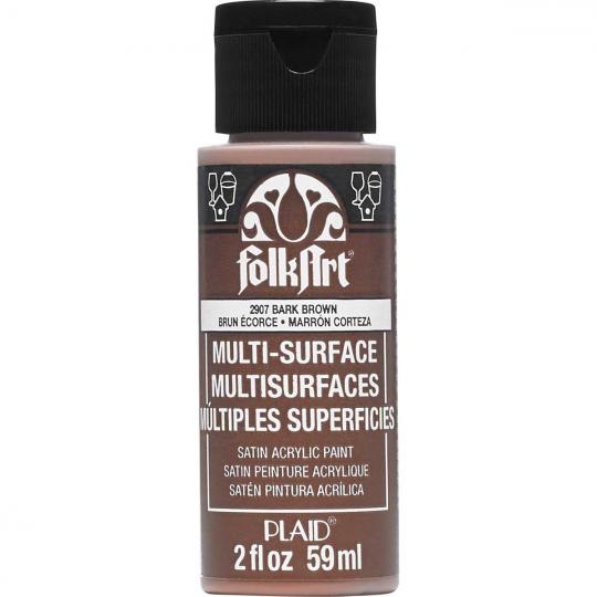 Plaid Folkart - Multi-Surface Satin Acrylfarbe - 59ml paint bark brown / Rinden Braun