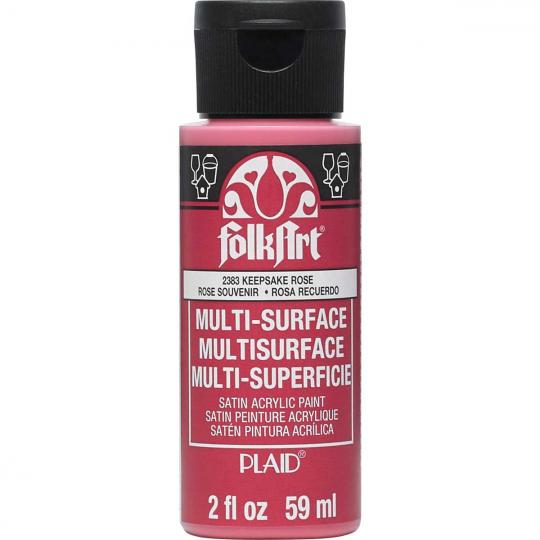 Plaid Folkart - Multi-Surface Satin Acrylfarbe - 59ml keepsake rose / Rosenrot