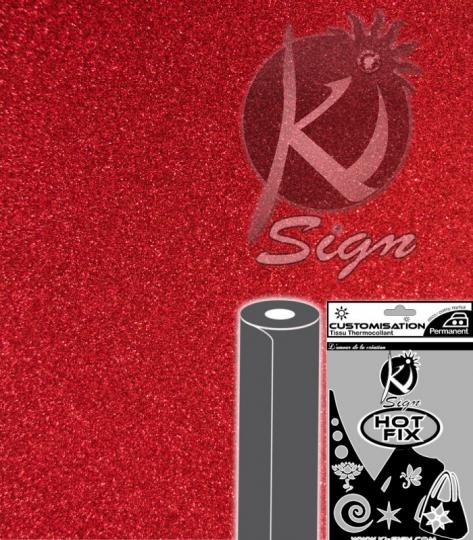 Ki-Sign Bügeltransfer Folie 15 x 20cm - Glitter - rot
