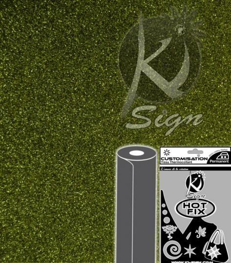 Ki-Sign Bügeltransfer Folie 15 x 20cm - Glitter - olivgrün