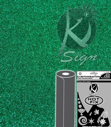 Ki-Sign Bügeltransfer Folie 15 x 20cm - Glitter - dunkelgrün