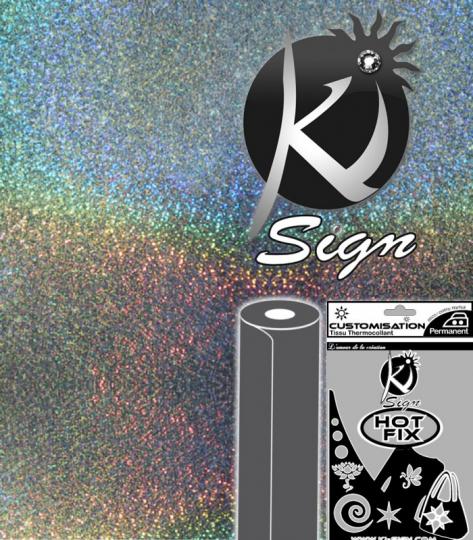 Ki-Sign Bügeltransfer Folie 15 x 20cm - Glitter - Holo silber