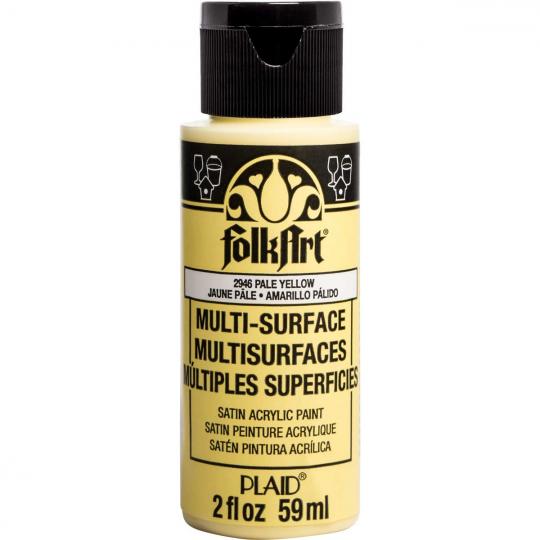 Plaid Folkart - Multi-Surface Satin Acrylfarbe - 59ml pale yellow / Hellgelb