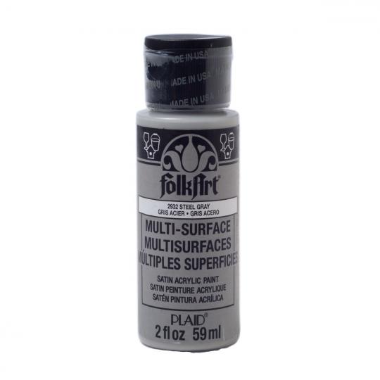 Plaid Folkart - Multi-Surface Satin Acrylfarbe - 59ml steel gray / Stahlgrau