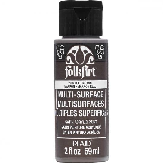 Plaid Folkart - Multi-Surface Satin Acrylfarbe - 59ml real brown / Braun