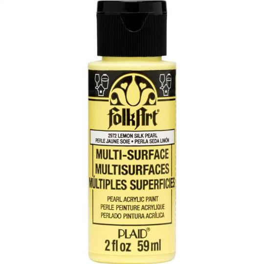 Plaid Folkart - Multi-Surface Spezial Acrylfarbe - 59ml Pearl Lemon Silk