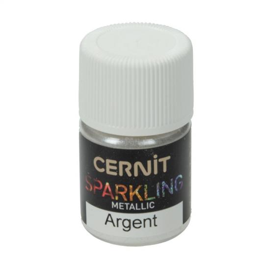 Cernit Sparkling - Glimmer Pulver Silber Metallic 5g
