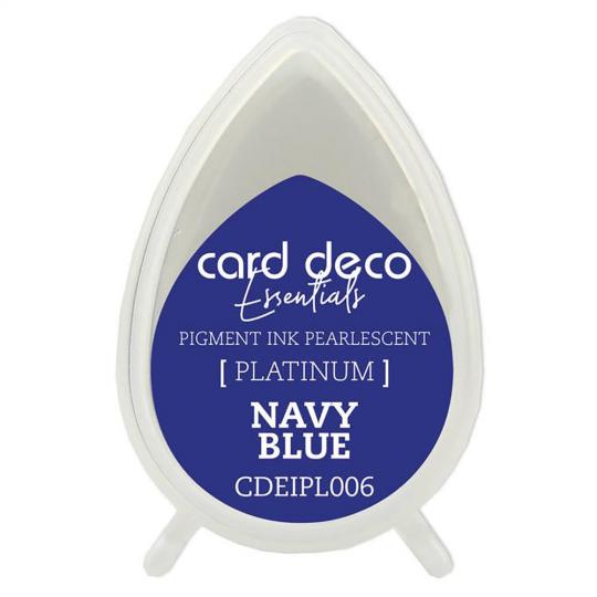 Card Deco Essentials Platinum Stempelkissen Perlmutt Navy Blau