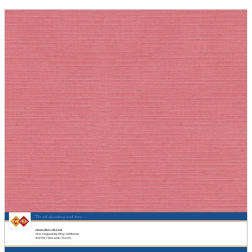 Findit Carddeco Leinenkarton 30,5 x 30,5cm 240g 10 Blatt Flamingo