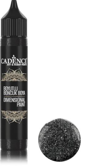 Cadence 3D Dimensional Pen - Glitzer 25ml Schwarz Schwarz