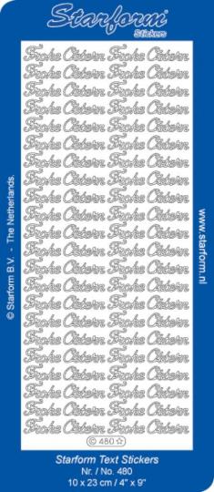 Stickerbogen Text DE Easter: Frohe Ostern 100x230mm Silber