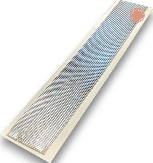 Sandras-Bastelladen - Wachstreifen Rund - 250mm Silber glänzend | 2mm - 20 Stück Silber glänzend - 2mm - 20 Stück