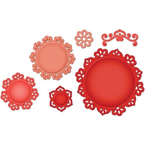Spellbinders Shapeabilities Stanz- & Prägeschablone Floral Doily Motifs 6 Stanzer 