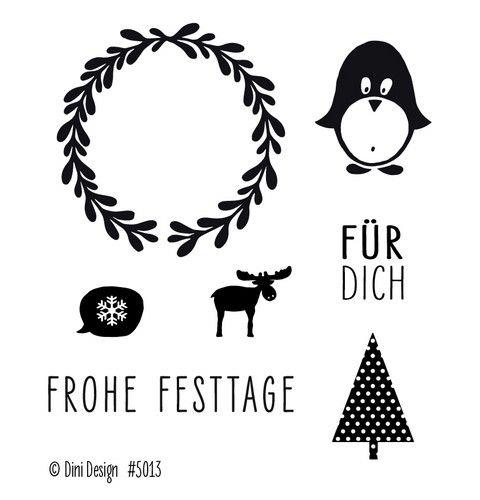 Dini Design Clearstempel 7 x 8cm - Frohe Festtage 