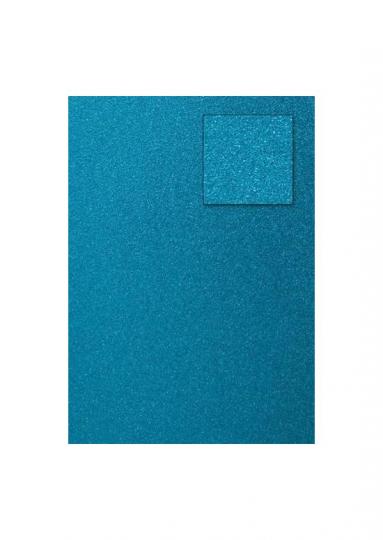 Glitterkarton DIN A4  200g/m²  - 1 Bogen türkis