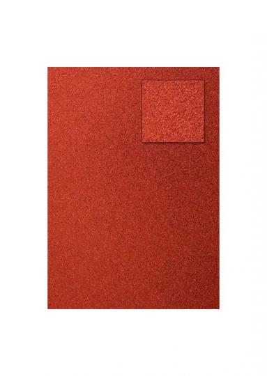 Glitterkarton DIN A4  200g/m²  - 1 Bogen rot