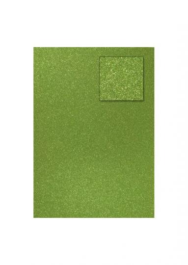 Glitterkarton DIN A4  200g/m²  - 1 Bogen olivgrün
