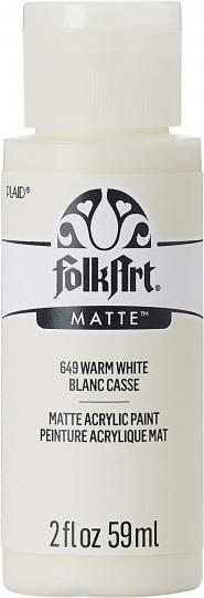 Plaid Folkart - Matte Premium Acrylfarbe - 59ml Warm White / Warmweiß