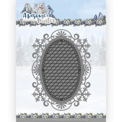 Stanzschablone - Amy Design - Awesome Winter - Winter Lace Oval 