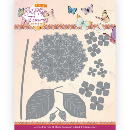 Stanzschablone - Jeanines Art - Schmetterlings Blumen - Hortensie 