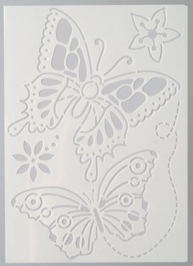 Efco Schablonen - Stencil transparent DIN A4 - Schmetterling 4-Teilig 