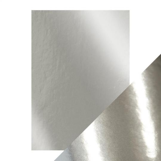 Tonic Studios Spiegelkarton DIN A4  250g/m²  - 5 Bögen Chrome Silber