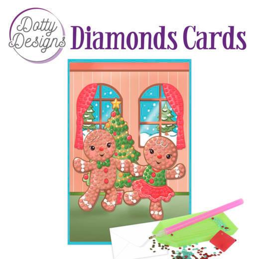 Dotty Designs Diamonds Karte 10 x 15cm - Malen mit Diamanten - Pfefferkuchen Puppen 