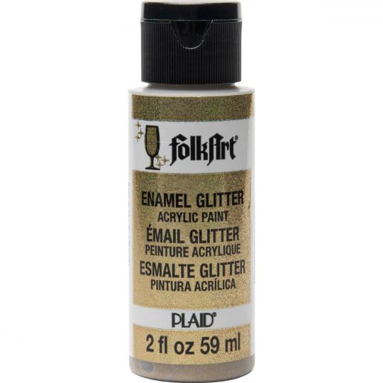 Plaid FolkArt Enamel Glas- und Keramikfarbe 59ml Glitter Gold