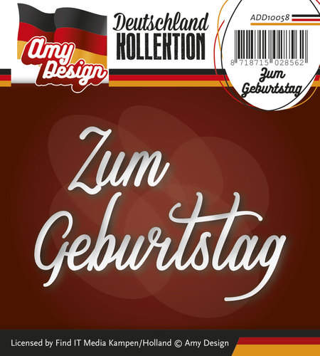 Stanzschablone - Amy Design -Text Deutsch- Zum Geburtstag 