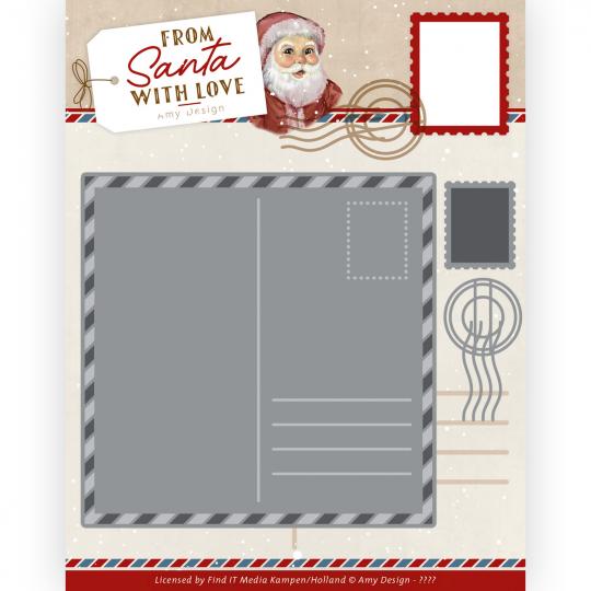 Stanzschablone - Amy Design - From Santa with love - Postkarte 