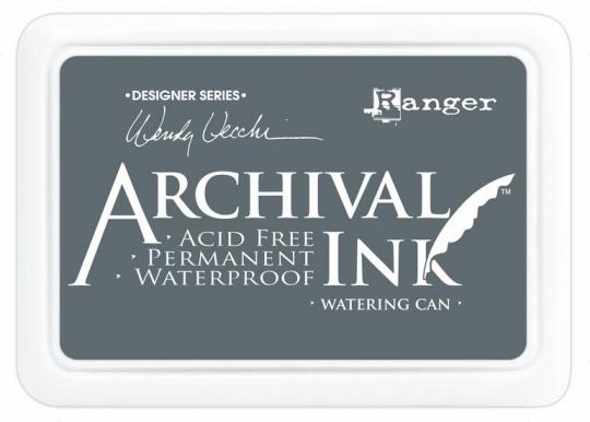 Ranger Archival Ink Stempelkissen - Feinkontur/Wasserfest Watering Can by Wendy Vecchi