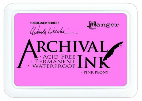 Ranger Archival Ink Stempelkissen - Feinkontur/Wasserfest Pink Peony by Wendy Vecchi