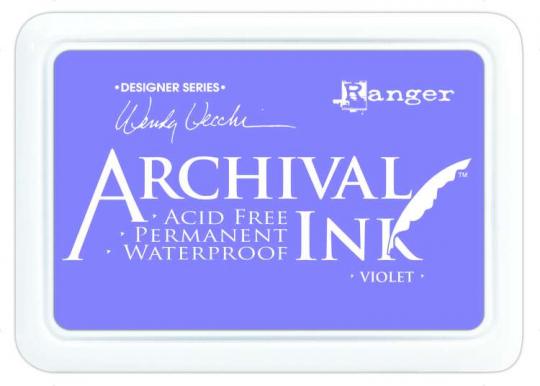 Ranger Archival Ink Stempelkissen - Feinkontur/Wasserfest Violet by Wendy Vecchi