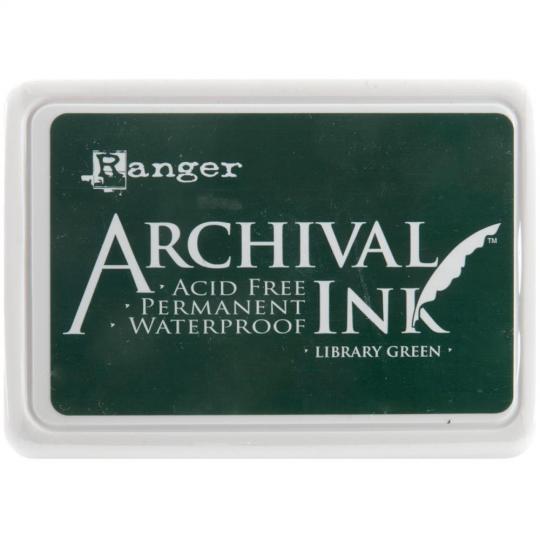 Ranger Archival Ink Stempelkissen - Feinkontur/Wasserfest Library Green