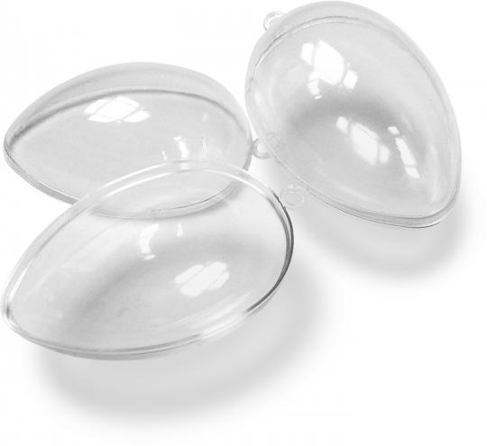Acryl-Kunststoff Eier Glasklar im Sparpack 8cm 5 Stück