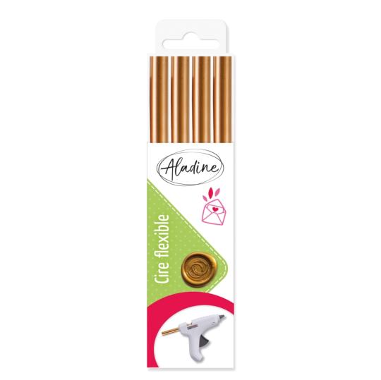 Aladine Siegelwachs-Stangen - 4 Stück - ø 12mm, 17,5cm lang Gold Gold
