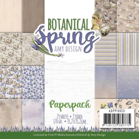 Amy Design Paperpack Papier Set Botanical Spring 23 tlg. 15,2x15,2cm 