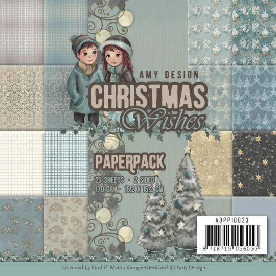 Amy Design Paperpack Papier Set Christmas Wishes 23 tlg. 15,2x15,2cm 