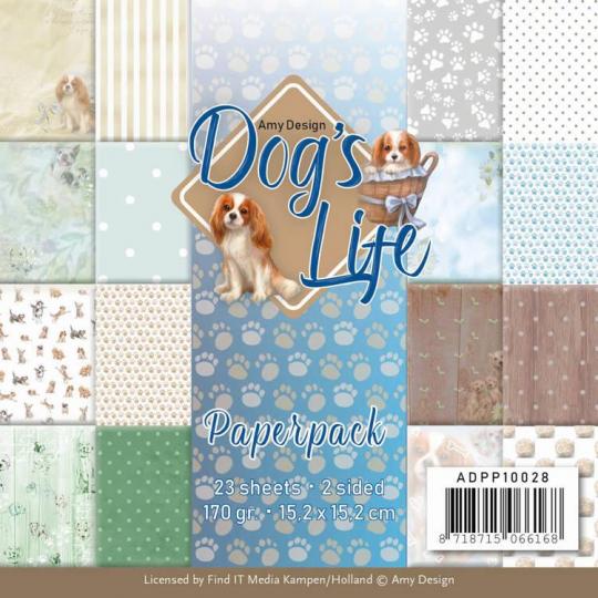 Amy Design Paperpack Papier Set Dog's Life 23 tlg. 15,2x15,2cm 