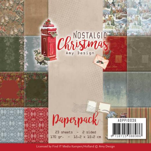 Amy Design Paperpack Papier Set Nostalgic Christmas 23 tlg. 15,2x15,2cm 